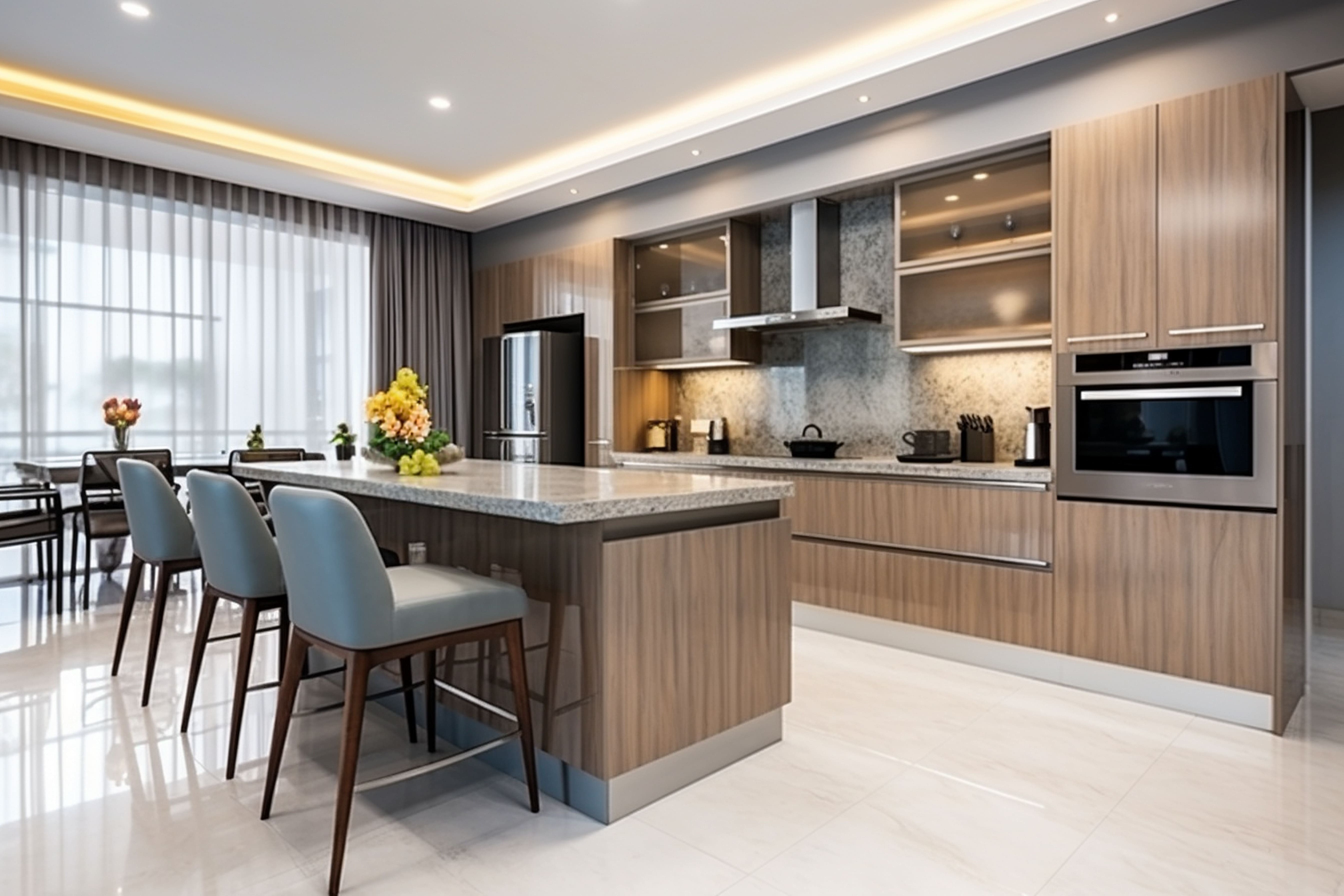 Contemporary kitchen with premium finishes